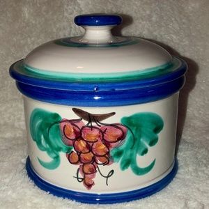 Vintage Vietri Buon Giorno Crock Jar with Lid